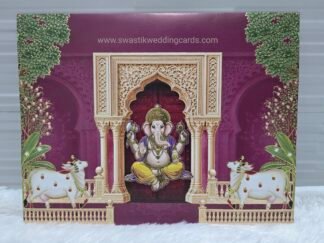 Folder style wedding invitation card made of premium quality paper with elegant design and box style cover.