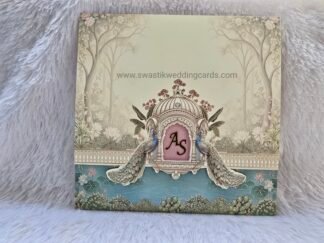 Folder style floral wedding invitation card made of premium quality paper with 2 inserts and box cover.