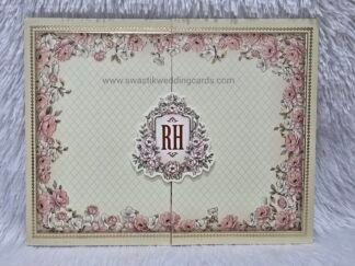 Folder style wedding invitation card made of premium quality paper with elegant design and box style cover.