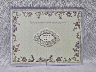 Folder style wedding invitation card made of premium quality paper with elegant design and box style cover.