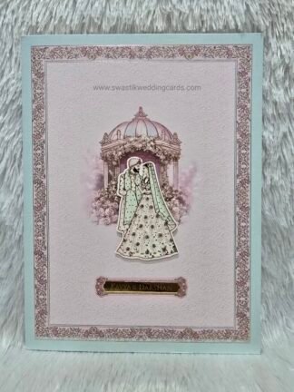 Folder style wedding invitation card made of premium quality paper with elegant design and box style cover.