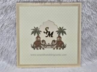 Folder style floral wedding invitation card made of premium quality paper with 2 inserts and box cover.