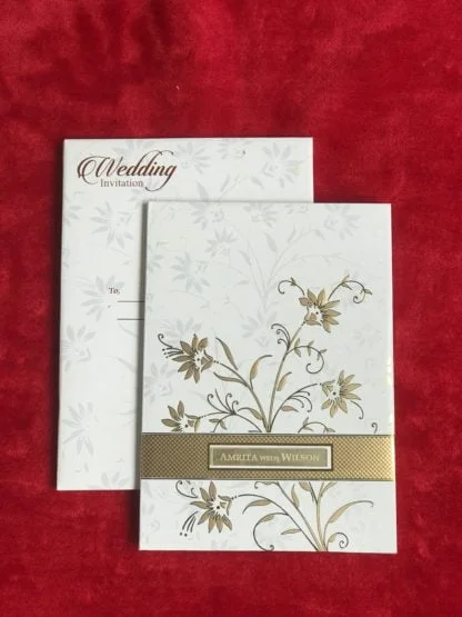 White card with golden foil