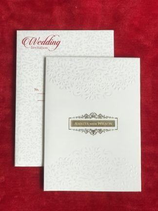 White card with embossing