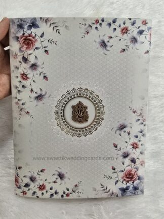 Floral design in folder style wedding invitation card with  Box cover.