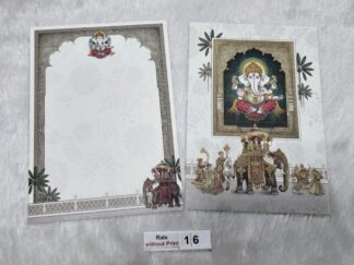 Traditional folder style wedding Invitation cards ganeshji and baraat image