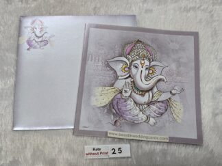 Perfumed (Scented) paper in folder style wedding Invitation card with ganeshji image.