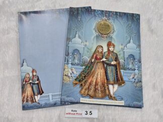 Traditional folder style wedding Invitation cards with bride and groom (Generic Image)