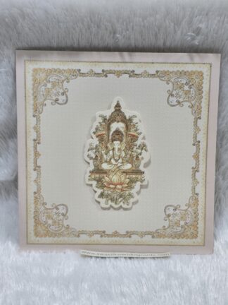 Premium quality Folder style wedding invitation card with Ganesha design and box cover.