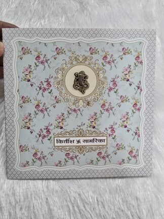 Floral Folder style opening wedding invitation card with window cover