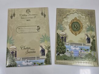 Direct two folding style wedding invitation card with cover.