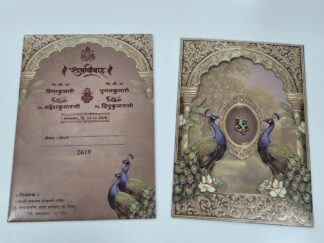 Direct two folding style wedding invitation card with cover.