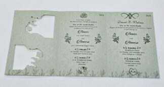 Direct two folding style wedding invitation card with cover.