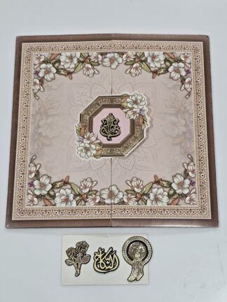 Floral design printed folder wedding Invitation card with cover and joint paper.