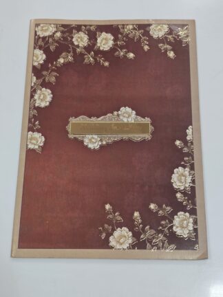 Bag style Big floral wedding invitation card with folder card inside with joint paper and acrylic name plate.