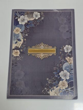 Bag style Big floral wedding invitation card with folder card inside with joint paper and acrylic name plate.