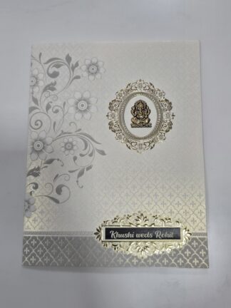 Folder style wedding invitation card with cover.