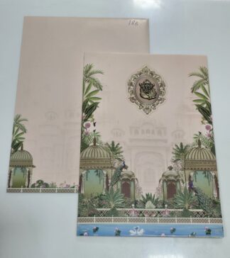 Pichwai theme folder style wedding Invitation card with cover.