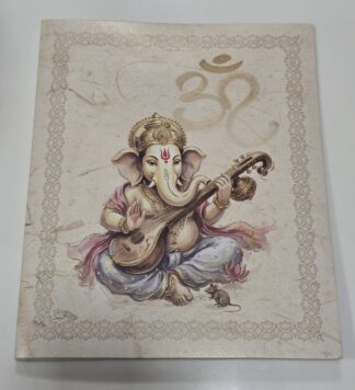 Folder style wedding invitation card with Ganesh print and window box cover .