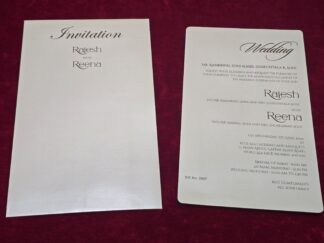 Premium quality Scented mettalic paper Single Invitation Card with cover.