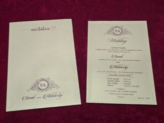 Premium quality Scented mettalic paper Single Invitation Card with cover.