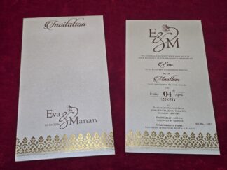 Premium quality Scented mettalic paper Single Invitation Card with cover