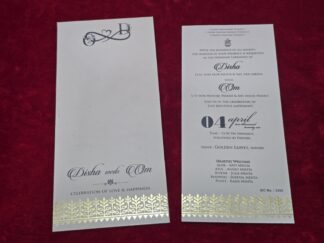 Premium quality Scented mettalic paper Single Invitation Card with cover.