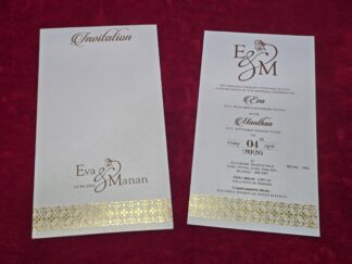 Premium quality Scented mettalic paper Single Invitation Card with cover.