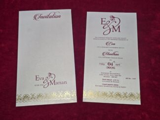 Premium quality Scented mettalic paper Single Invitation Card with cover.