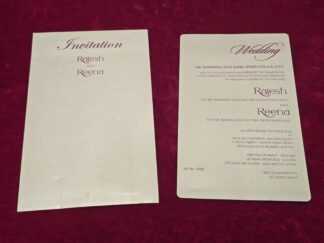 Premium quality Scented mettalic paper Single Invitation Card with cover.