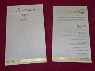 Premium quality Scented mettalic paper Single Invitation Card with cover.
