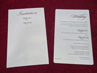 Premium quality Scented mettalic paper Single Invitation Card with cover.