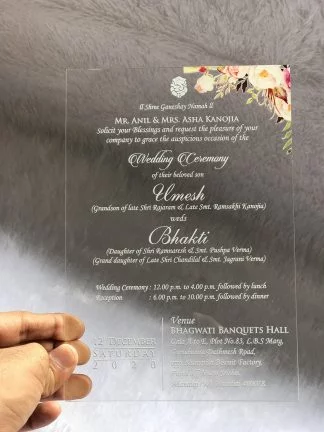 Acrylic wedding cards
