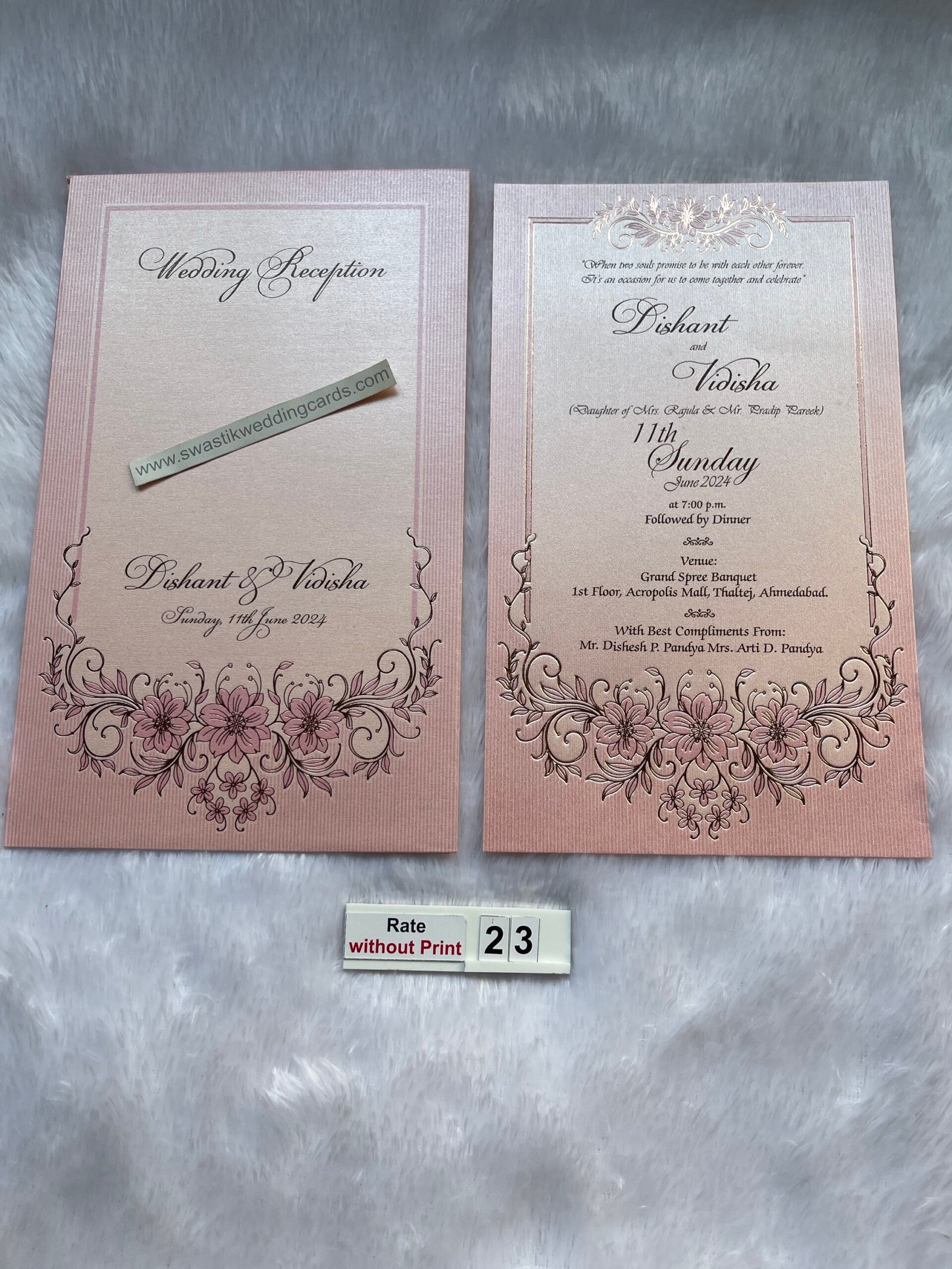 Single Invitation Premium quality Single invitation card with cover. – Swastik Cards