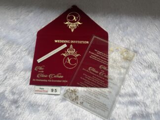 Premium velvet cover with Imported Clear Acrylic.