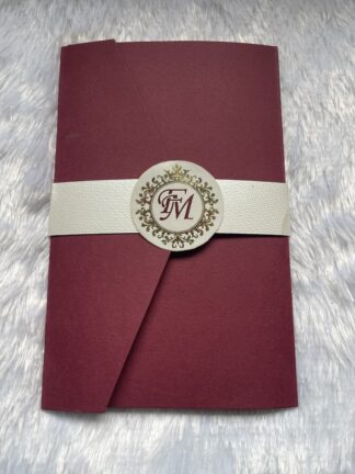 Premium quality Acrylic with 3 fold card and insert holder and paper strap with sticker.