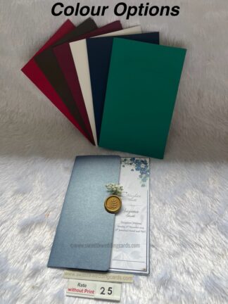 Premium quality folder card with plastic seal and dry flower with one insert