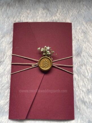 Premium Acrylic invite tied with ribbon and cover.