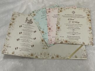 Floral Design Wedding invitation Card with door style opening and ...