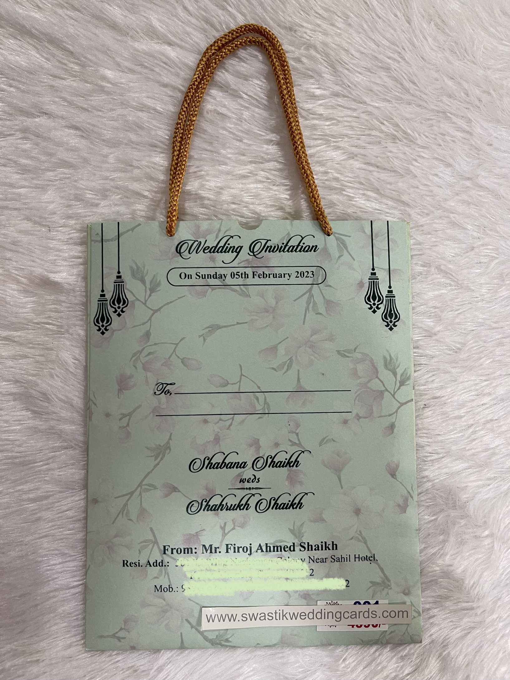 Wedding store bag design