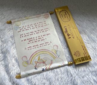Digital Birthday Scroll with tray box style cover.