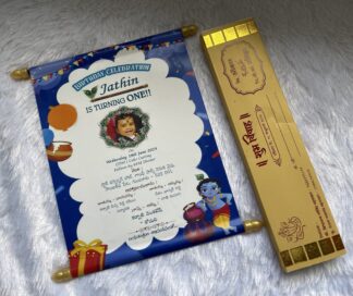 Digital Birthday Scroll with tray box style cover.