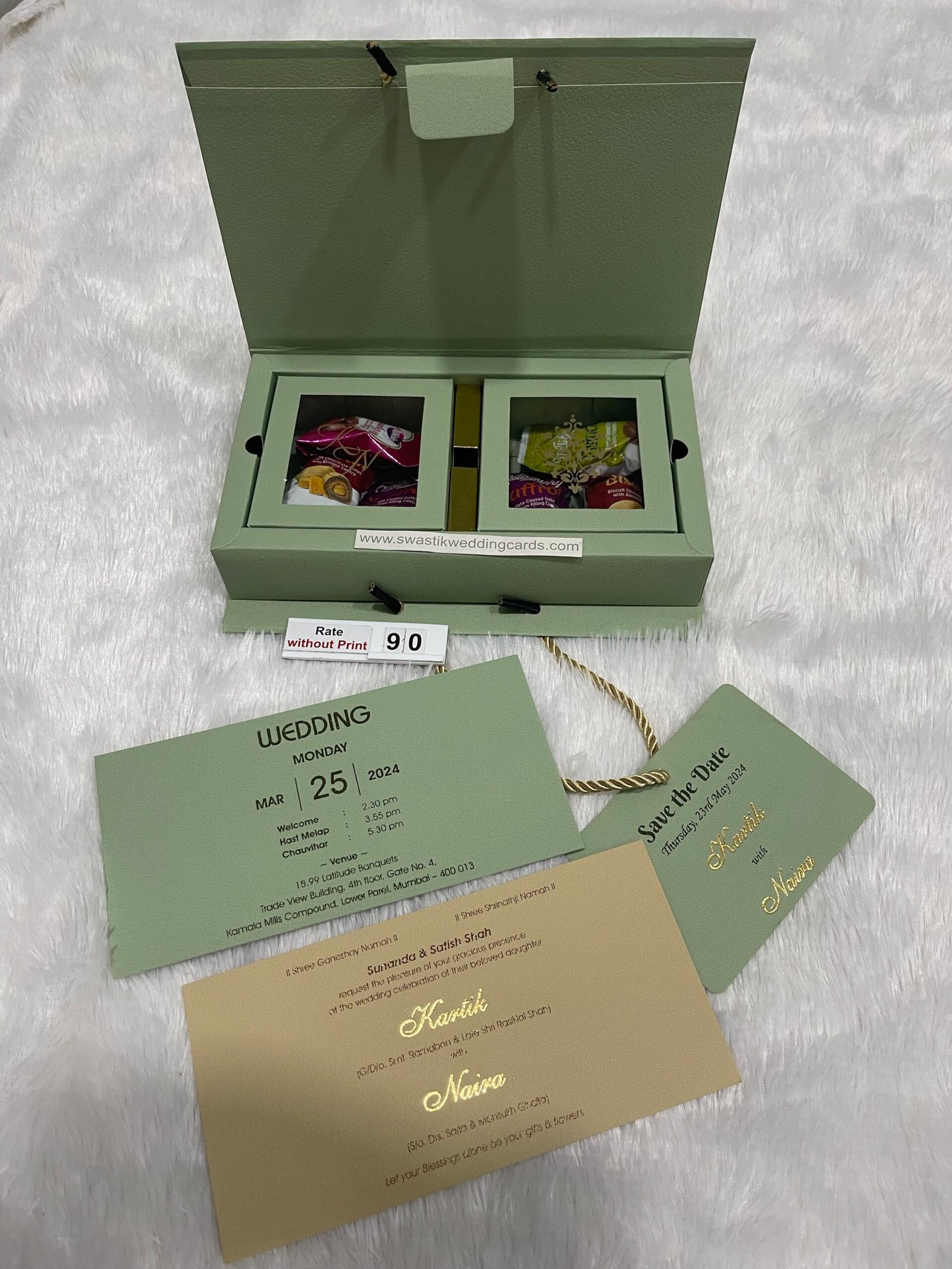 Dryfruits,sweet & Chocolate box wedding invitation cards with Envelope ...