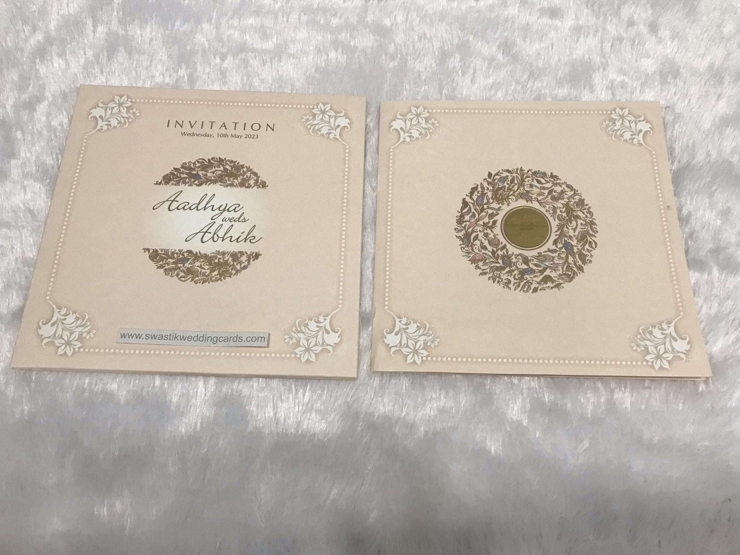 Folder style wedding invitation card - Swastik Cards